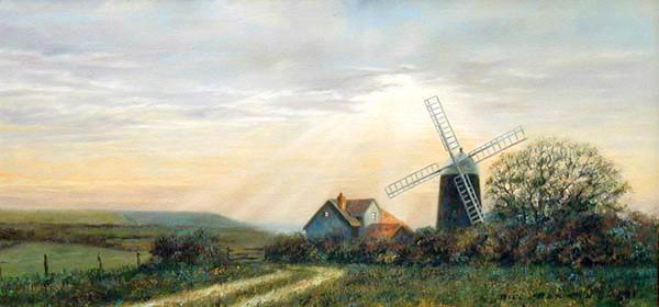 Windmill at sunset